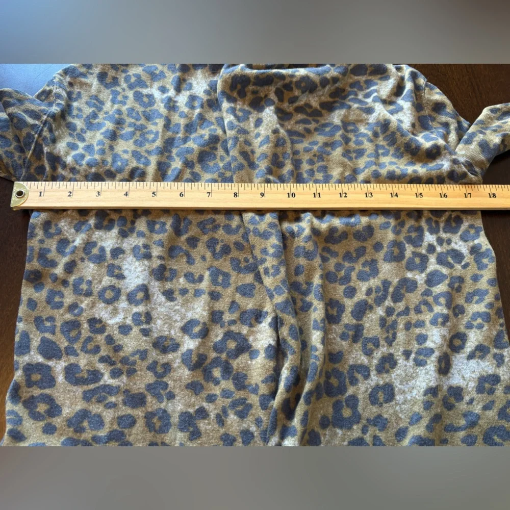 ARITZIA Wilfred Silk Cashmere Blend Animal Print Size XXS Open Cardigan Sweater - Picture 6 of 7